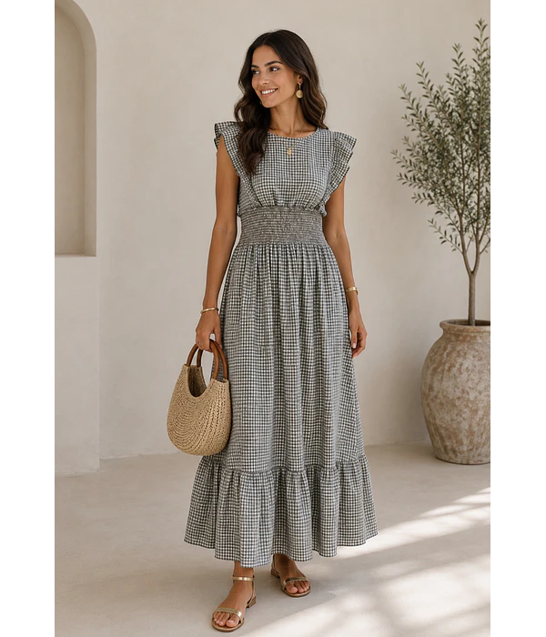 VESTIDO VICHY FOLHO 