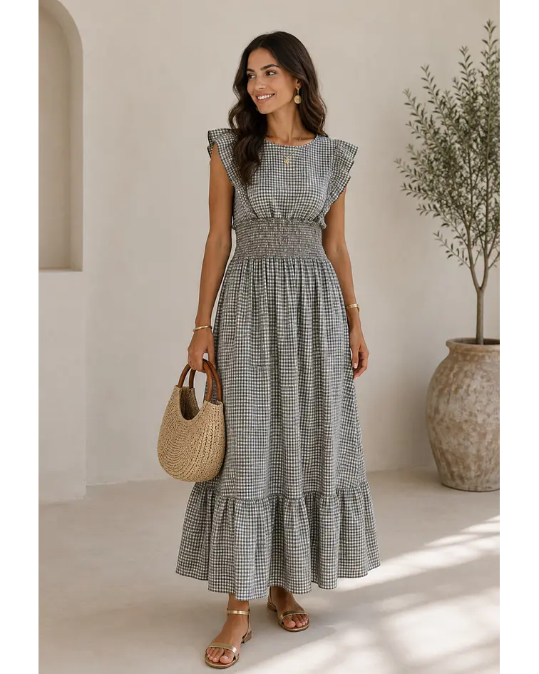 VESTIDO VICHY FOLHO 