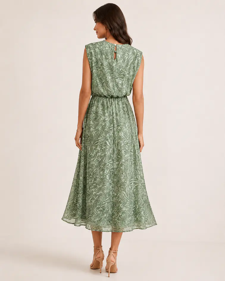 VESTIDO ESTAMPADO COM OBMREIRAS