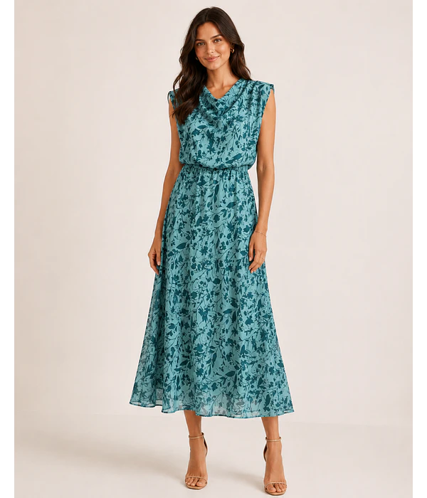 VESTIDO ESTAMPADO COM OBMREIRAS