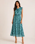 VESTIDO ESTAMPADO COM OBMREIRAS