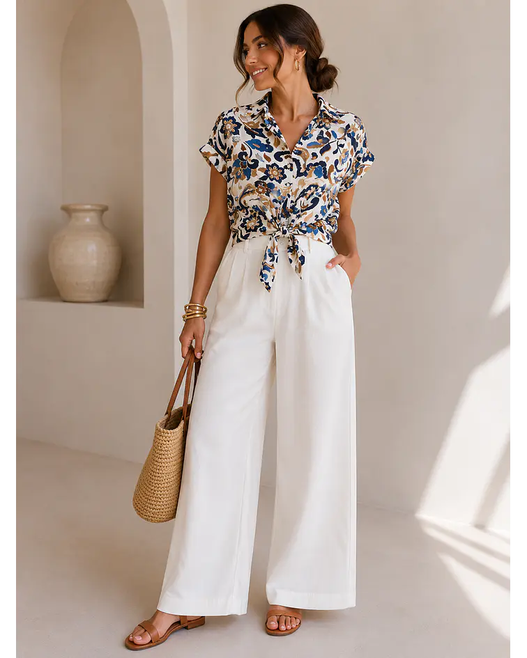 CAMISA ESTAMPADA LAÇADA