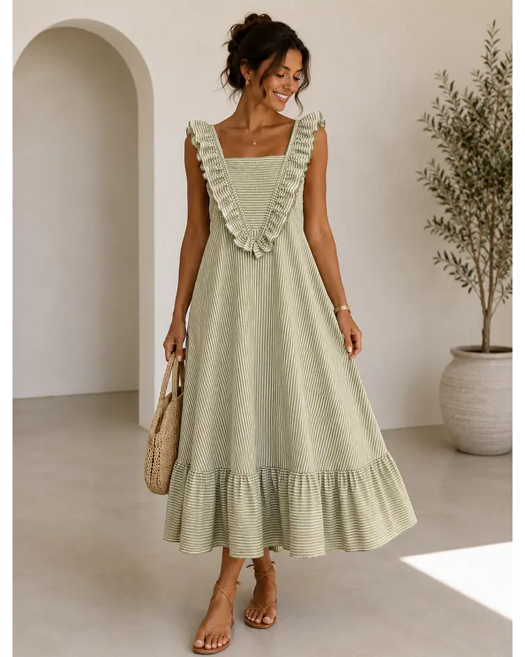 VESTIDO RISCAS FOLHO 