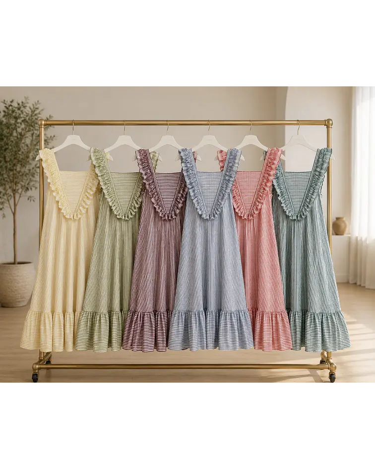 VESTIDO RISCAS FOLHO 