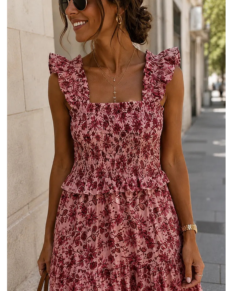 VESTIDO ESTAMPADO FAVO DE MEL