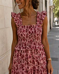 VESTIDO ESTAMPADO FAVO DE MEL