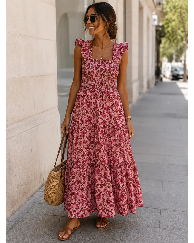 VESTIDO ESTAMPADO FAVO DE MEL