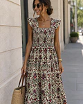 VESTIDO ESTAMPADO FAVO DE MEL 