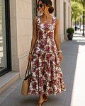 VESTIDO FOLHOS ESTAMPADO