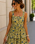 VESTIDO FOLHOS ESTAMPADO 
