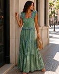 VESTIDO VICHY FOLHOS
