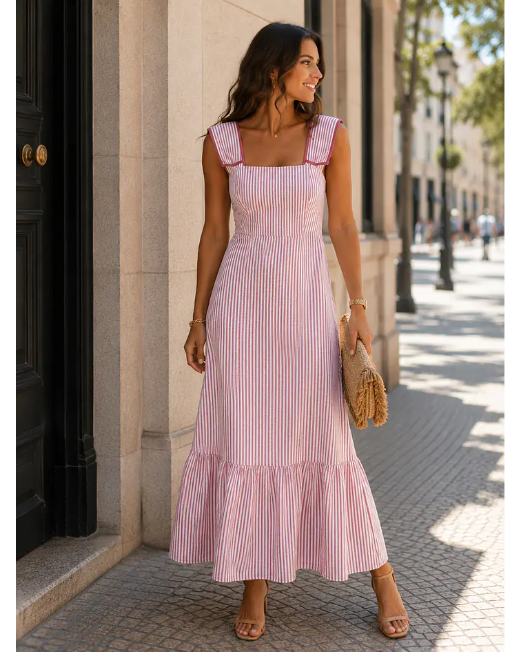 VESTIDO RISCAS FOLHO