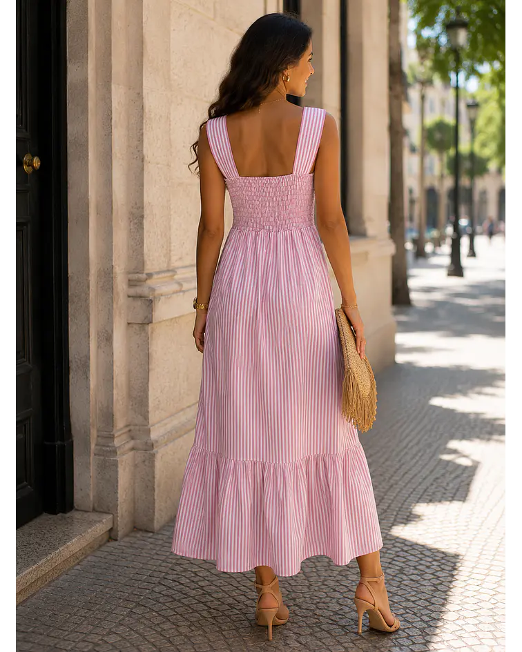 VESTIDO RISCAS FOLHO