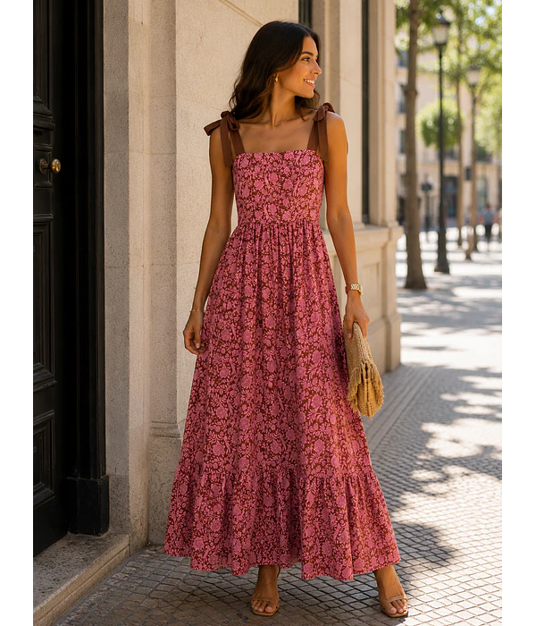 VESTIDO COM LAÇADA OMBROS