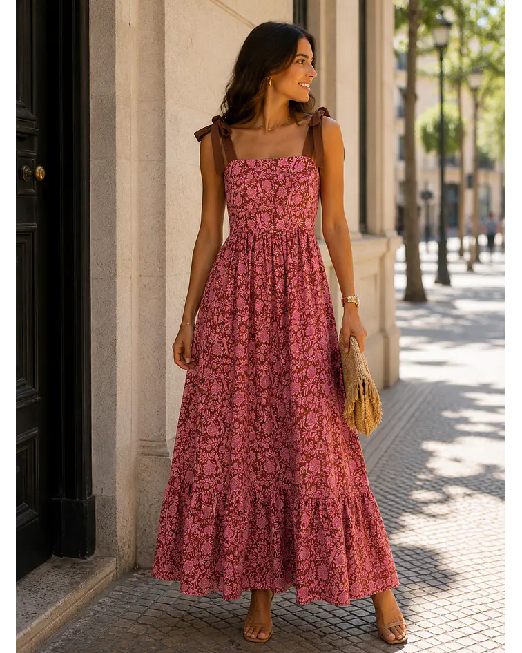 VESTIDO COM LAÇADA OMBROS