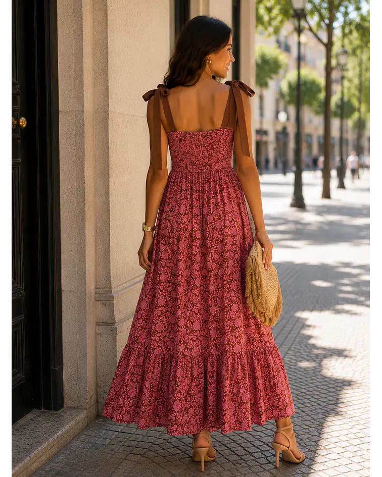 VESTIDO COM LAÇADA OMBROS