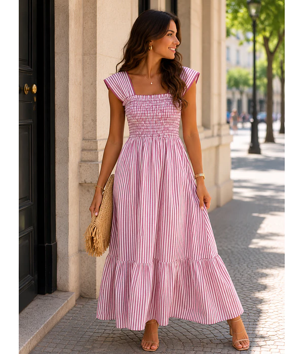 VESTIDO RISCAS FOLHO 