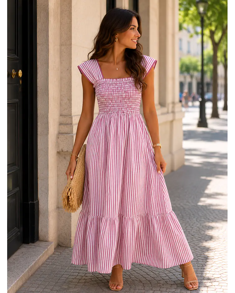 VESTIDO RISCAS FOLHO 
