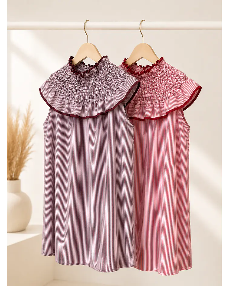 VESTIDO RISCAS FOLHO GOLA