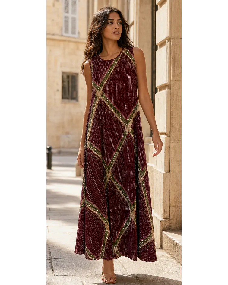 VESTIDO ESTAMPADO PLISSADO