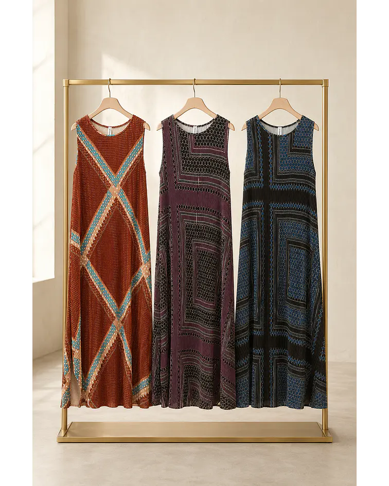 VESTIDO ESTAMPADO PLISSADO