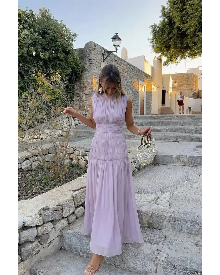 VESTIDO LISO LAVANDA