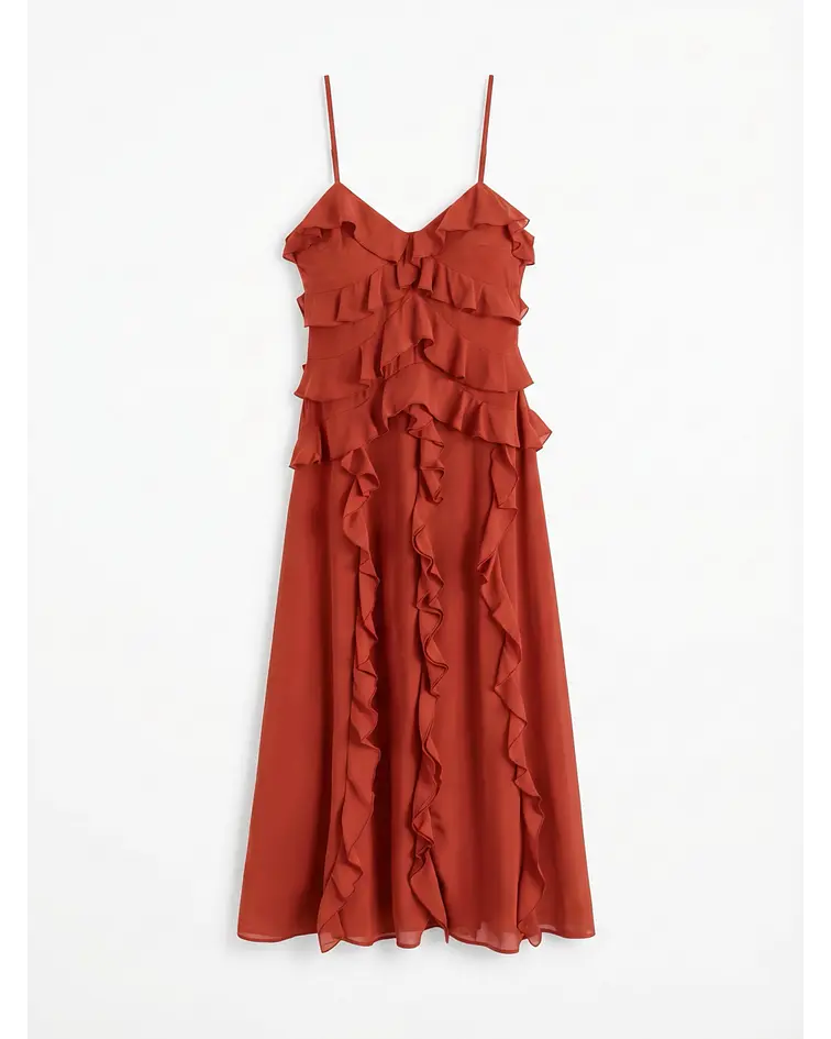 VESTIDO LISO TIJOLO