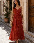 VESTIDO LISO TIJOLO
