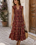 VESTIDO ESTAMPADO BORDÔ