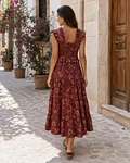 VESTIDO ESTAMPADO BORDÔ