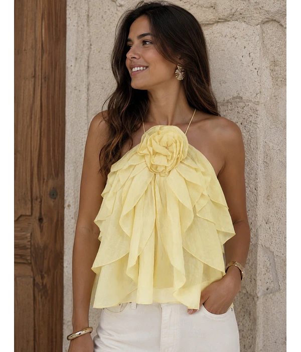 TOP AMARELO FLOR