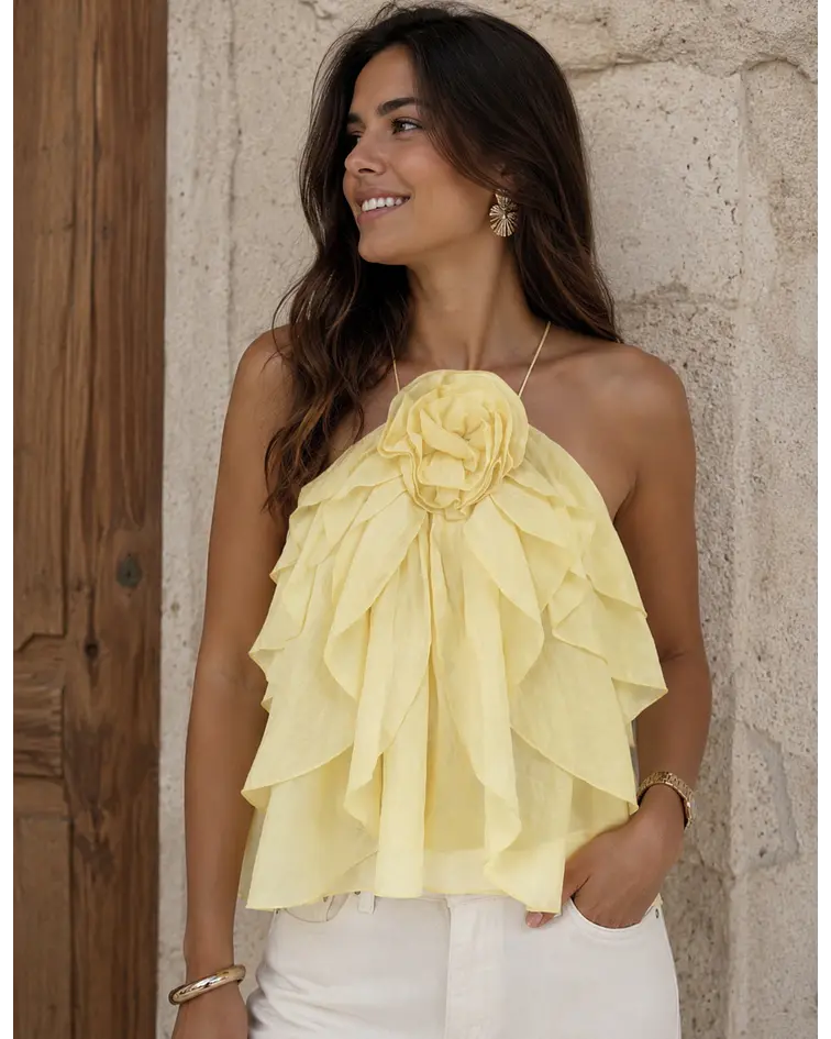 TOP AMARELO FLOR