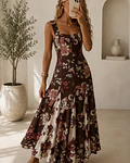 VESTIDO ESTAMPADO CASTANHO