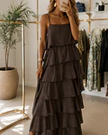 VESTIDO FOLHOS LISO