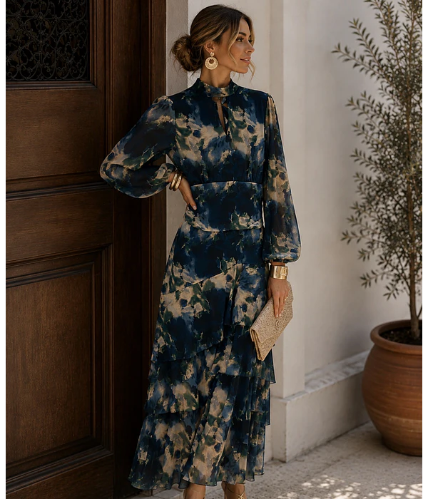 VESTIDO ESTAMPADO AZUL