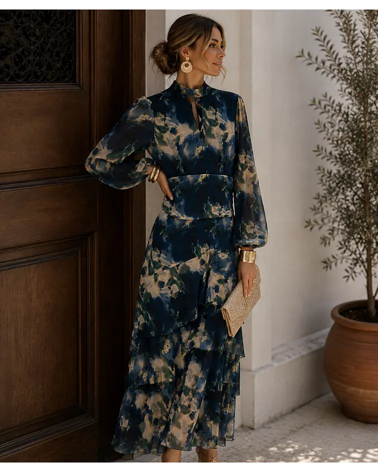 VESTIDO ESTAMPADO AZUL