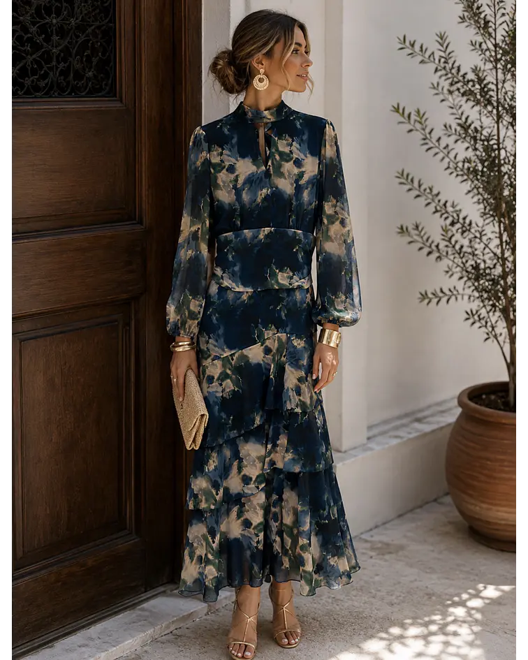 VESTIDO ESTAMPADO AZUL