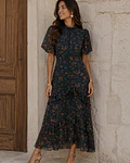 VESTIDO ESTAMPADO FOLHOS