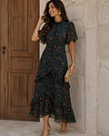 VESTIDO ESTAMPADO FOLHOS