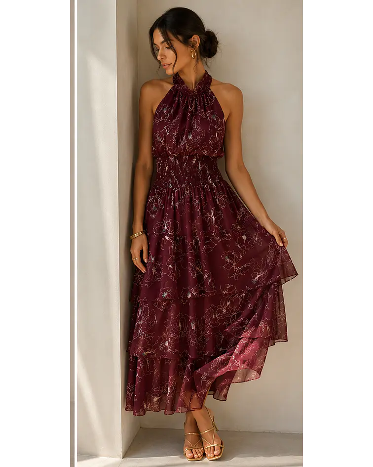 VESTIDO ESTAMPADO LAÇO
