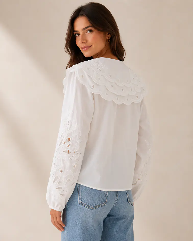 CAMISA BORDADA GOLA BÉBÉ