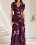VESTIDO DRAPEADO COM ESTAMPA