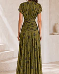VESTIDO DRAPEADO COM ESTAMPA