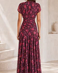 VESTIDO DRAPEADO COM ESTAMPA 