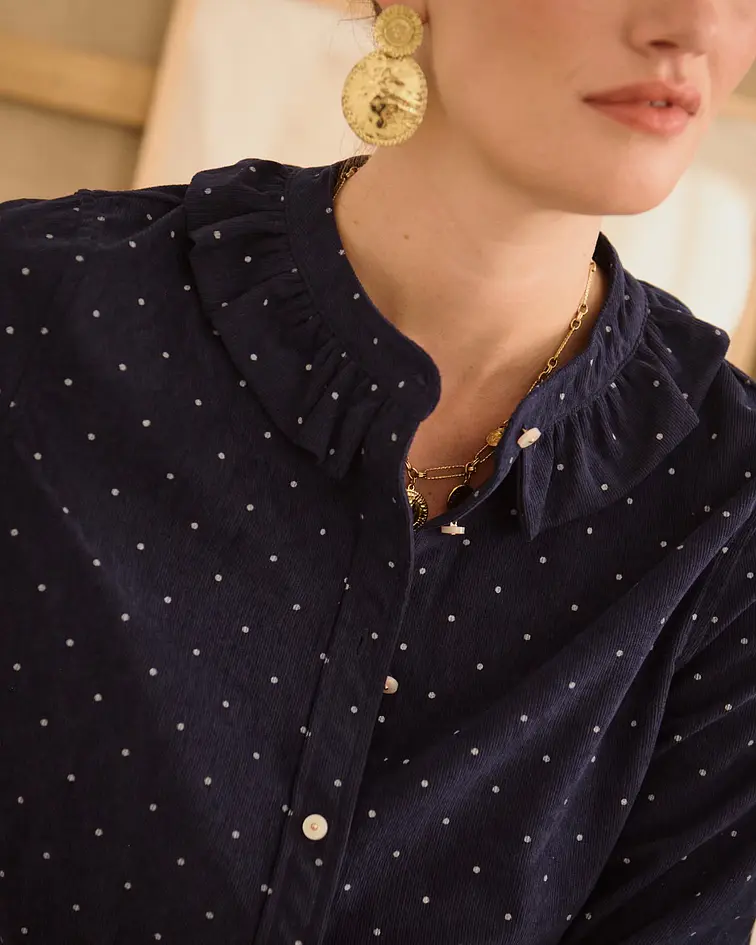 CAMISA BOMBAZINA AZUL