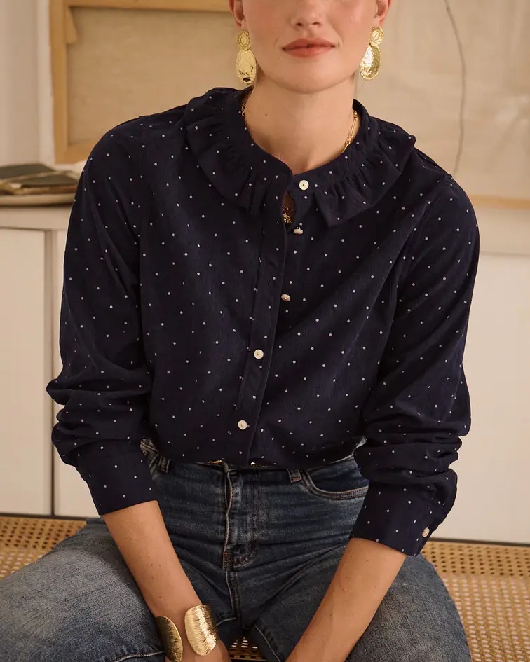 CAMISA BOMBAZINA AZUL