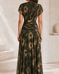 VESTIDO DRAPEADO COM ESTAMPA