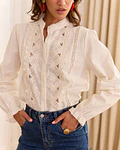 CAMISA BEGE BORDADOS