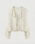 CAMISA BEGE FOLHOS