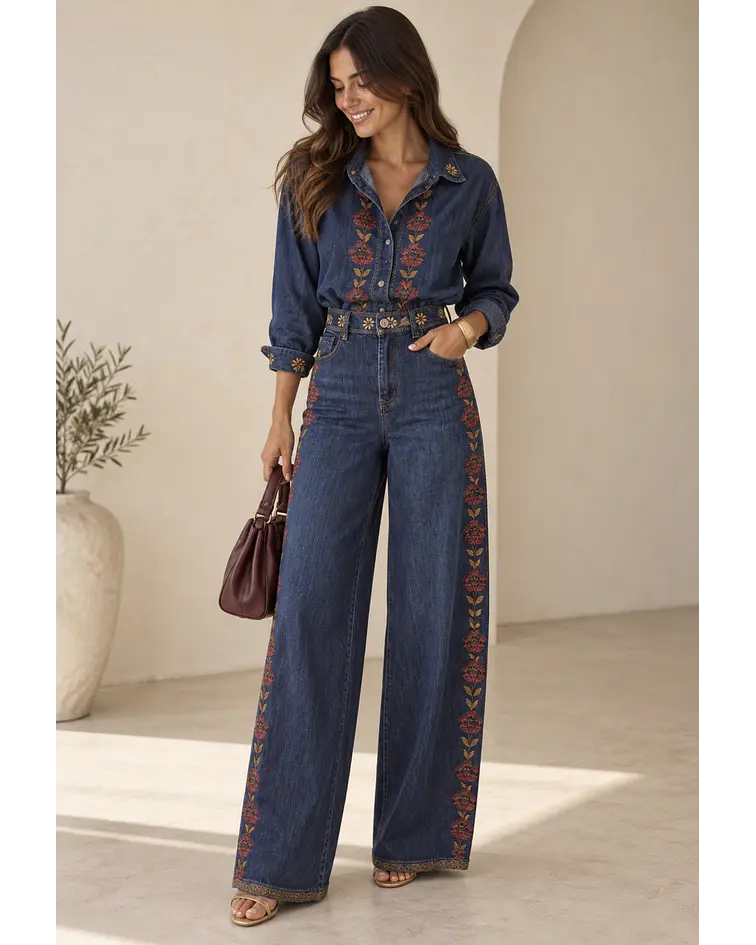JEANS COM BORDADOS